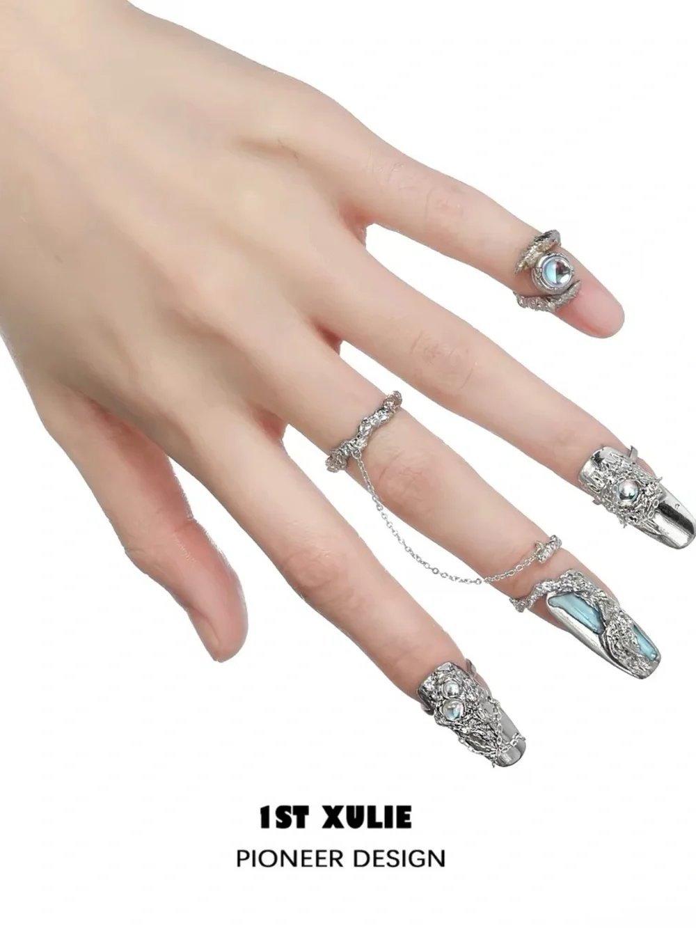 Exquisite Adjustable Nail Rings 4-Piece Set
